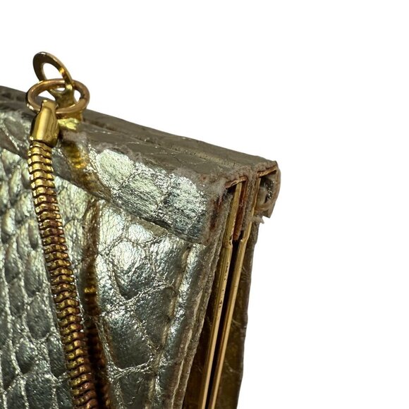 STEVE MADDEN Evening Bag Gold Tone with Chain Clutch Handbag - Picture 11 of 13